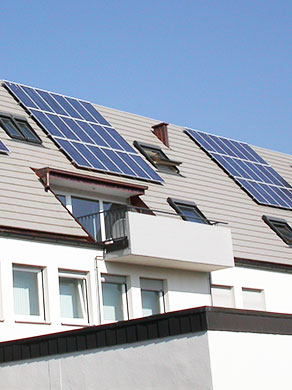 Haus versorgt mit Solar-Strom